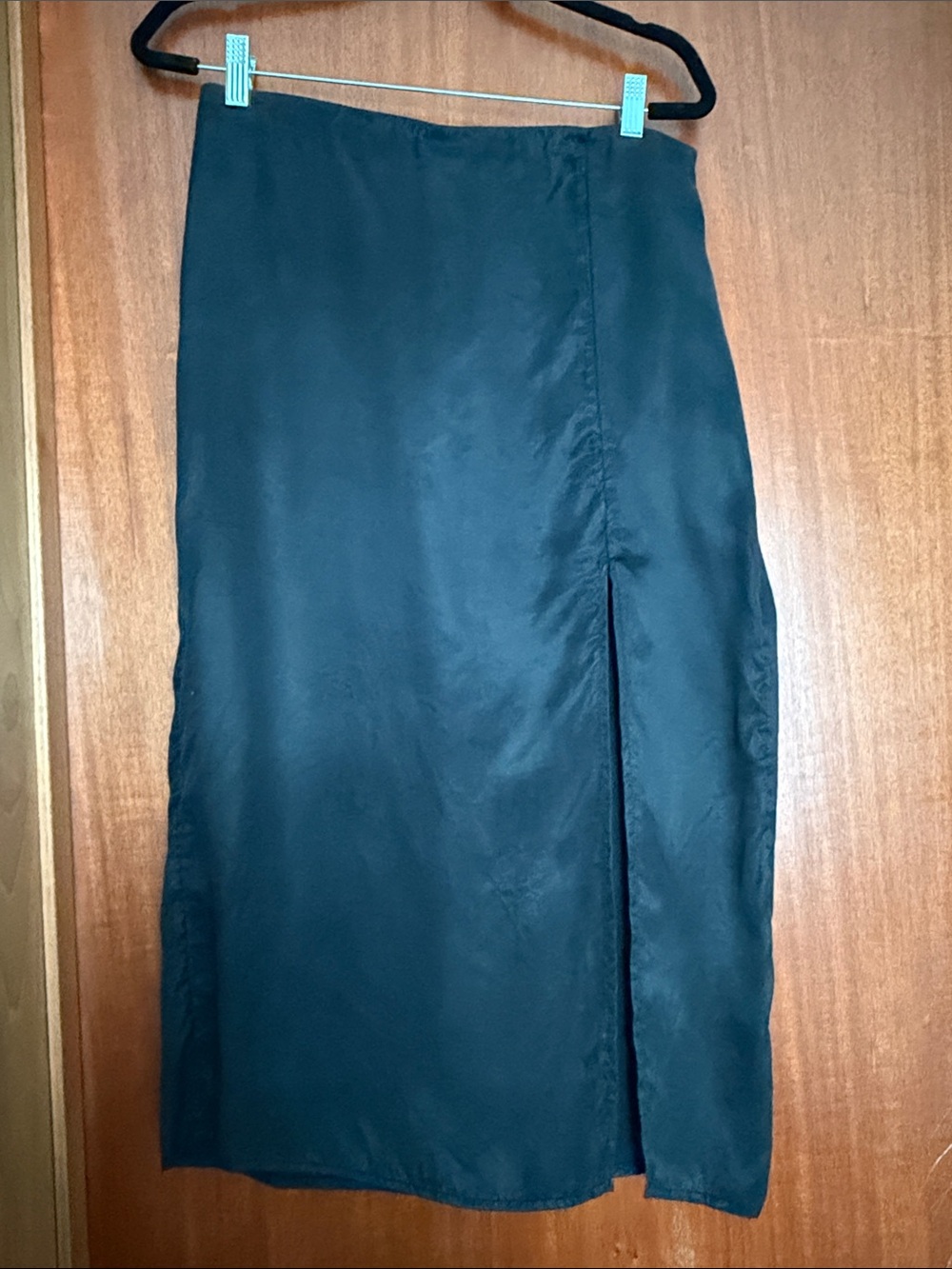 H&M Black Midi Slip Skirt with Side Slit